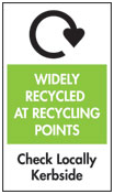 Widely Recycled at Recycling Points: Check Locally Curbside 