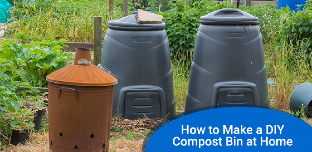 home area with a compost bin